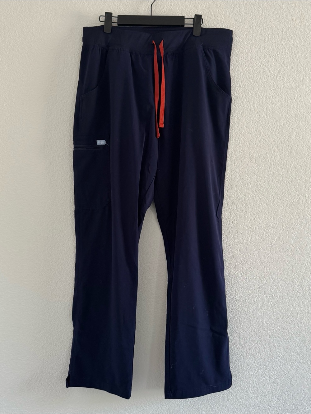 Women's Navy scrub Jogger Pants with Red Drawstring